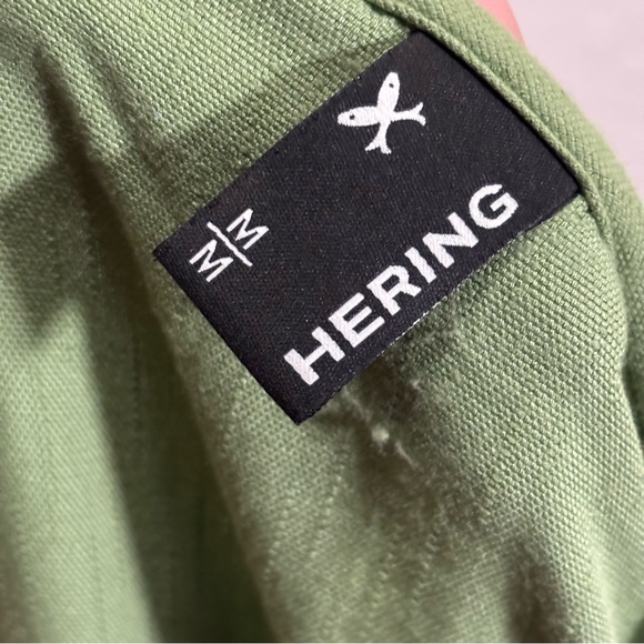 Hering Green Smocked V Neck Maxi Dress Size Medium Short Sleeve Prairie Cottage - Picture 8 of 11